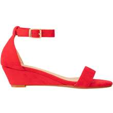 Women's Adjustable Ankle Strap Open Toe Low Wedge Sandal Comfortable Platform Heeled Sandals Summer Shoes - 紅色 - 查看 2