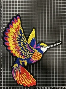 1 pieza Parche Bordado Termoadhesivo Para Ropa Con Diseño de Colibrí - Multicolor - Ver 3
