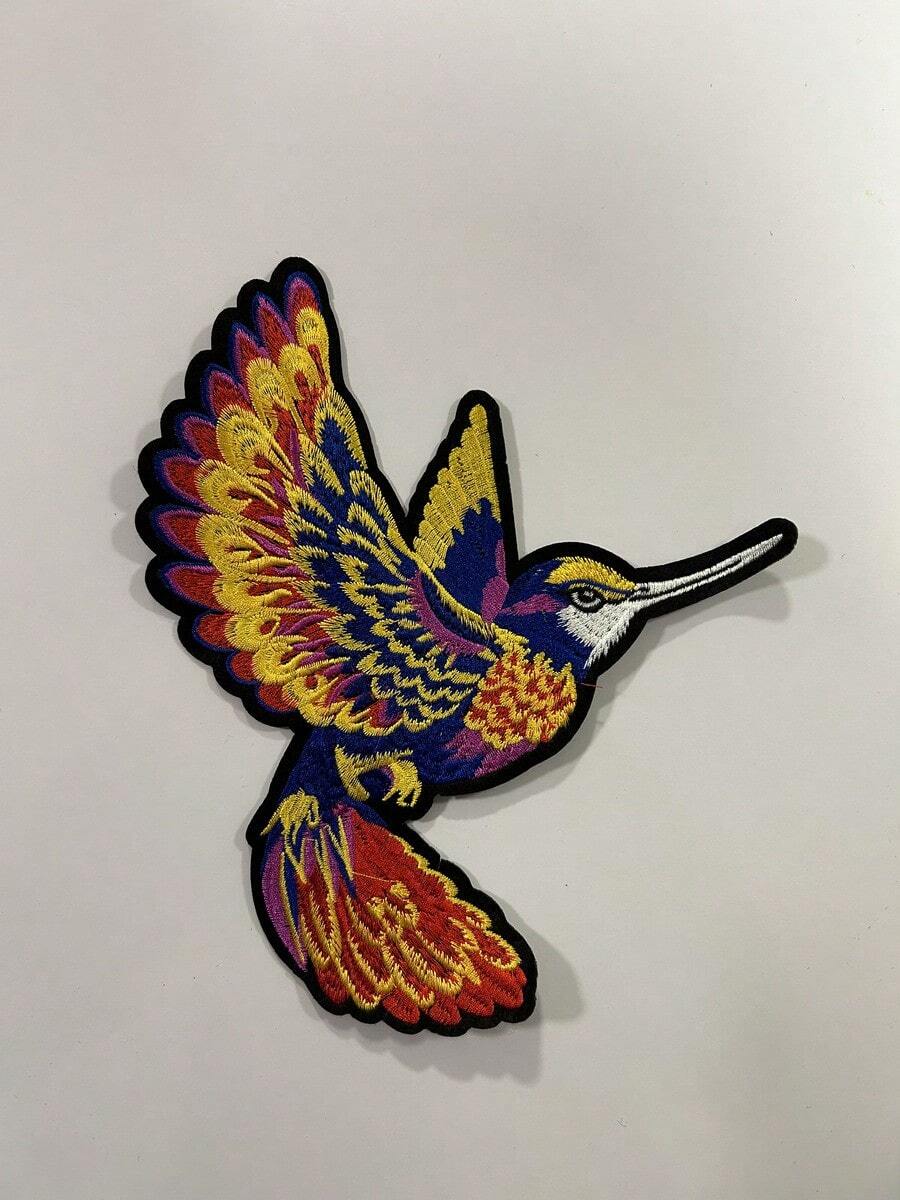 1 pieza Parche Bordado Termoadhesivo Para Ropa Con Diseño de Colibrí - Multicolor - Ver 1