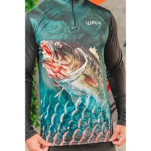 Camisa de Pesca Masculina Camiseta Manga Longa Proteçao UV Esporte Brasil Black Bass - Verde - Visão 6