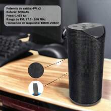 Bocina Bluetooth Cilíndrica Portátil y Recargable - Modelo 113 - Azul - Ver 3