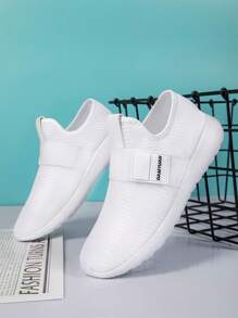 DaoLxi Scarpe casual da uomo bianche, slip on, leggere, da lavoro, da ginnastica, traspiranti, antiscivolo, in rete, da passeggio, da palestra, scarpe da allenamento comode - Bianco - Visualizzare 7