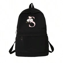 1 Set, A Black Printed Backpack And A Black Small Bag, Makeup Bag, Travel Storage Bag, Solid Color Cosmetics Wallet, Large Capacity Travel Makeup Bag: Very Suitable For Outdoor Beauty! Suitable For Weddings, Birthdays, Beaches, And Holidays, It Is The Best Gift For Family And Friends. This Is A Large Bag, Suitable For Students, Returning To School, And As A Gift For Teachers. It Is A Portable Leisure Storage Handbag, A Multifunctional Shopping Bag With A Novel Design And Large Capacity, Making It An Ideal Choice For Shopping - Black - View 10