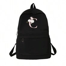 1 Set, A Black Printed Backpack And A Black Small Bag, Makeup Bag, Travel Storage Bag, Solid Color Cosmetics Wallet, Large Capacity Travel Makeup Bag: Very Suitable For Outdoor Beauty! Suitable For Weddings, Birthdays, Beaches, And Holidays, It Is The Best Gift For Family And Friends. This Is A Large Bag, Suitable For Students, Returning To School, And As A Gift For Teachers. It Is A Portable Leisure Storage Handbag, A Multifunctional Shopping Bag With A Novel Design And Large Capacity, Making It An Ideal Choice For Shopping - Black - View 9