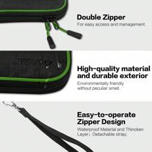 Electronics Organizer Travel, Portable Waterproof Electronic Storage Bag For Small Charging Cord Storage,Charger,Small Electronics For Travel - Black - View 3