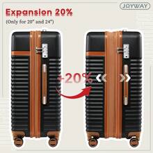Joyway Luggage 20 Inch Carry On Luggage Sets, Expandable Suitcase Set With Spinner Wheel And TSA Lock, Hard Shell 3 Piece Luggage Sets For Travel - 黑色 - 查看 3