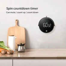 數位廚房定時器,可視定時器大 Led 顯示磁性倒數計時器音量可調,適合烹飪和老人和孩子使用 - 黑色電池款 - 查看 11