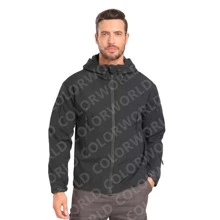 Chamarra Táctica Militar con Capucha para Hombre Chamarra Impermeable Deportiva Montaña de Forro Polar Chamarra Softshell para Camping Senderismo - Negro - Ver 3