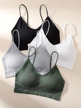 Conjunto de 4 piezas de sujetadores tipo camisola acolchados para adolescente