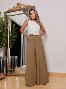 Women Pants - 摩卡棕 - 查看 3