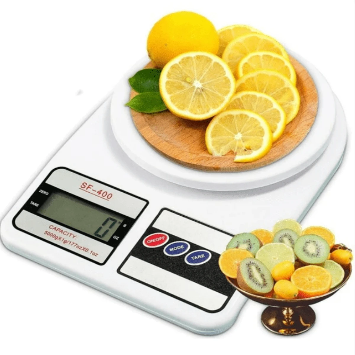 Bascula Cocina Digital Gramera Alimentos Pesa de 3kg A 10kg - Blanco - Ver 1