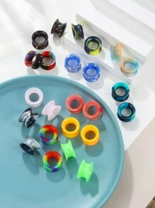 Morlyda Bộ 2 chiếc khuyên tai silicon mềm mỏng, co giãn, màu da, kiểu dáng loe đôi, dùng được cả nam và nữ, thích hợp làm quà tặng Ngày Valentine, dùng hàng ngày, quà tặng Ngày của Mẹ. - Nhiều màu - Xem 6