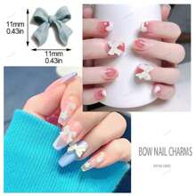 200 Pcs Bow Nail Charms Colorful 3D Bowknot Nail Art Accessories For Acrylic Nails Cute Resin Butterfly DIY Manicure Decoration Tips, Nail Art Crafts Nail Gems Nail Supplies