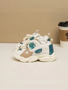 Primavera/otoño Nuevo Estilo Zapatillas De Deporte De Estilo Coreano Para Niñas, Zapatos Deportivos Casuales Para Niños Con Suela Suave, Zapatos Gruesos De Moda - Beis - Ver 3