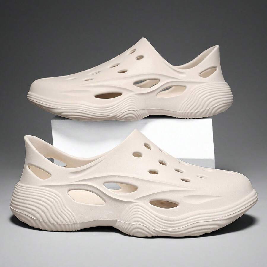 男士夏季一脚蹬拖鞋，防滑厚底，纯色，舒适柔软有弹性，加大码