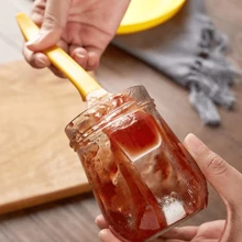 1pc Multifunctional Silicone Spatula, Silicone Material, High Temperature Resistance, Butter Knife Jam Spatula, The Tail Can Open Cans - Yellow - View 3