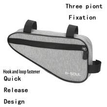 Bike Triangle Bag Bike Frame Front Tube Bag Quick Release Front Seat Bike Top Tube Triangle Kit Bike Triangle Frame Bag - Grey - View 2