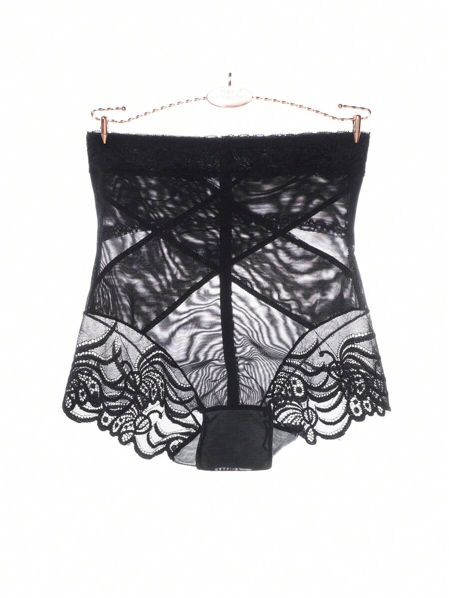 Women's High Waist Lace Tummy Control Panties, Seamless Body Shaping
