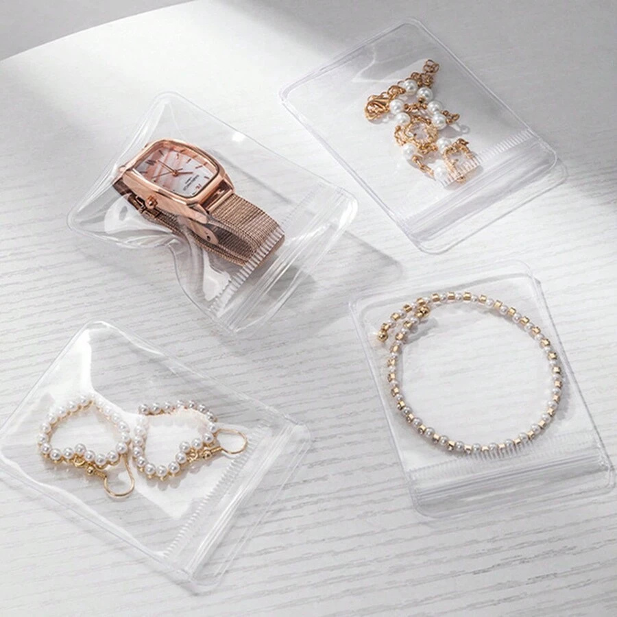 透明pvc自封塑膠包裝袋適用於珠寶、手錶、戒指、項鍊、手鍊等配件 - 透明 - 查看 1