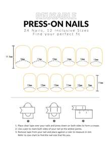 YTJ 24 cái Ngắn Hình vuông Mẹ Của Trân châu Nối kết Chuỗi Nghệ thuật làm Móng Nhắc Với Tính hai mặt Thạch Keo dính , Giũa móng tay Đã Bao gồm - Nhiều màu - Xem 4