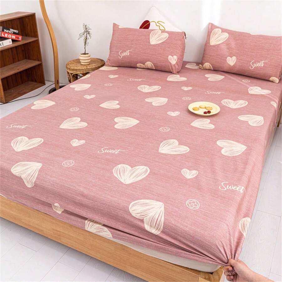 3pcs Bedding Set (1 Fitted Sheet, 2 Pillowcases, No Filling), Printed Ultra-Soft Fiber Fitted Sheet Set, Mattress Protector, All Season Bed Cover Set, Bedroom Decor, Machine Washable, Halloween Gift - Multicolor - View 1