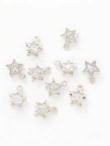 10 cái Vật rủ xuống Pha lê Đối với DIY Đồ trang sức Quý cô Dây chuyền Vật rủ xuống Trang phục Phù hợp - Bạc hình bông hoa - Xem 5