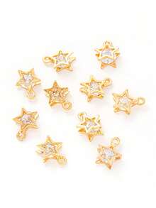 10 cái Vật rủ xuống Pha lê Đối với DIY Đồ trang sức Quý cô Dây chuyền Vật rủ xuống Trang phục Phù hợp - Bạc hình bông hoa - Xem 4