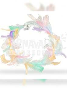 Tiara Crown Feather Headband With Led Light Multicolor Yellow Light Angel Costume Festival Party Fairy Outfit Halloween Spring Festival - Multicolor - View 10