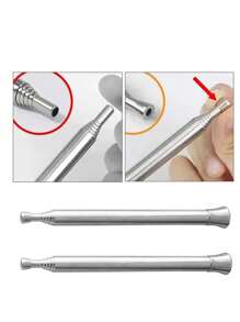 Bite FIoat 1 件装吹火管伸缩野营吹火管鼓风机不锈钢管篝火工具适用于户外野餐烧烤壁炉