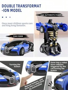 超讚變形運動車變形玩具- 慣性滑動賽車 - 自動變形 - 不可思議的禮物主意！（部份組件如撞擊車機器人的機身設計,圖案、顏色和風格隨機發送） - 綠色 - 查看 5