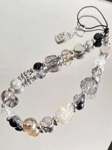 黑白復古風格手機掛繩帶ccd相機掛飾