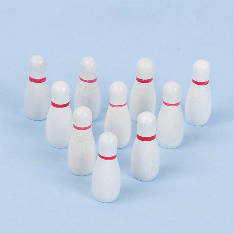 Wooden Tabletop Bowling Game Set, Interactive Ball Game, Mini Size SHEIN USA