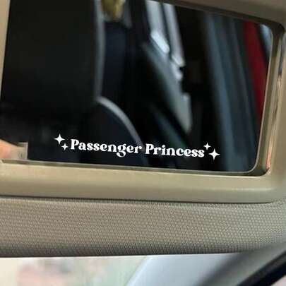 RandySticker Passenger Princess Mirror Car Decal, Rear View Mirror Decal, Girlfriend Truck Decal, Car Accessories, Passenger Princess Humor Quote Design Sticker, Stickers, Wall Decal, Vinyl Decal For Home Decorations, Spring Decoration Items Refresh Your Home, Festival Decoration Stickers Gifts Birthday Graduation