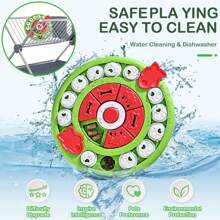 Tigela redonda verde em formato de pizza para cães, brinquedo quebra-cabeça, treinamento anti-engasgo