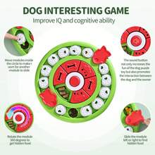 Tigela redonda verde em formato de pizza para cães, brinquedo quebra-cabeça, treinamento anti-engasgo