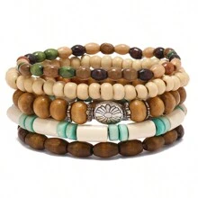 Retro Multi -Layer Wooden Bracelet