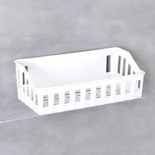 1入置物架 無需鑽孔掛牆浴室存儲架塑料收納架, 適用於廁所和洗手間 - 彩色 - 查看 5