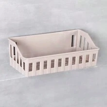 1入置物架 無需鑽孔掛牆浴室存儲架塑料收納架, 適用於廁所和洗手間 - 彩色 - 查看 6