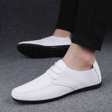 Men's White Formal Loafer Shoes - White - View 3