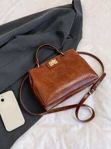 All-Seasons Stylish Women Bag, Exquisite Crocodile Pattern PU Cross-Body Shoulder Bag,  And Versatile Handbag