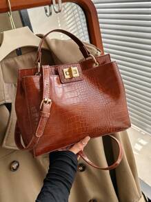 All-Seasons Stylish Women Bag, Exquisite Crocodile Pattern PU Cross-Body Shoulder Bag,  And Versatile Handbag