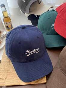 女士咖啡色棒球帽，美式風格，帶寬邊可以讓臉部看起來更小，韓式百搭平頂帽，休閒風格 - 彩色 - 查看 8