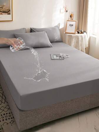 1pc Polyester Brushed Waterproof Mattress Cover, Baby & Adult Urine-Proof Fitted Sheet, Dustproof Bedding Accessories For Bedroom (Pillowcase Not Included)