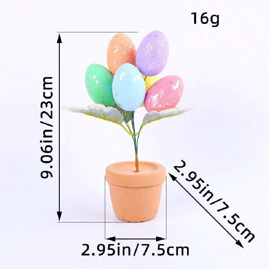 迷你盆栽復古彩色斑點復活節彩蛋,節慶裝飾品 - 彩色 - 查看 1