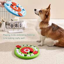 Tigela redonda verde em formato de pizza para cães, brinquedo quebra-cabeça, treinamento anti-engasgo