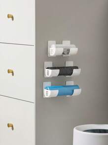 4 Stücke Multi-zweck Kunststoffklebebügel Für Müllbeutel, Alufolie, Frischhalte-folie, Kühlschrank-regal-seitenspeicher, Mit Doppelseitigem Klebeband, Kann Als Eigenständiges Lagerregal Verwendet Werden