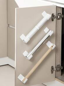 4 Stücke Multi-zweck Kunststoffklebebügel Für Müllbeutel, Alufolie, Frischhalte-folie, Kühlschrank-regal-seitenspeicher, Mit Doppelseitigem Klebeband, Kann Als Eigenständiges Lagerregal Verwendet Werden