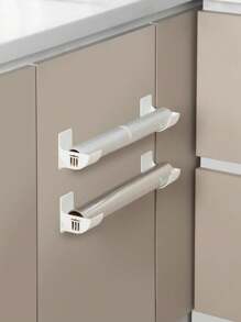 4 Stücke Multi-zweck Kunststoffklebebügel Für Müllbeutel, Alufolie, Frischhalte-folie, Kühlschrank-regal-seitenspeicher, Mit Doppelseitigem Klebeband, Kann Als Eigenständiges Lagerregal Verwendet Werden