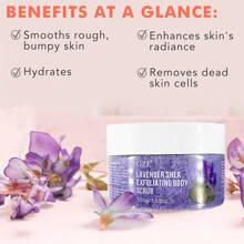 GZE薰衣草精油身体磨砂膏，蕴含乳木果油、胶原蛋白和杏仁油——天然去角质盐磨砂膏，具有身体和面部护理功效，有助于滋润肌肤，淡化妊娠纹、痤疮、橘皮组织、死皮和皱纹。 - 紫色 - 查看 7