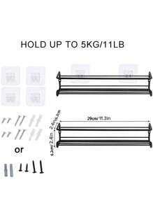 1/2/4pcs Set Simple Solid Color Spice Jars Kitchen Storage Rack - Black - View 8